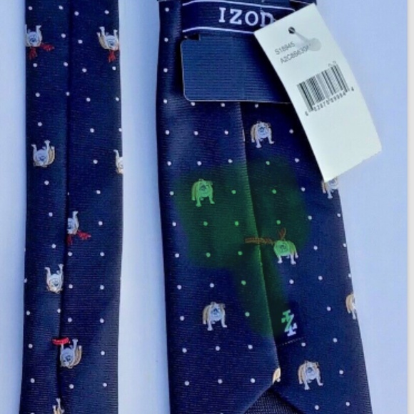 IZOD navy with dog print  recent 3 1/4” wide , new tie - Picture 4 of 6